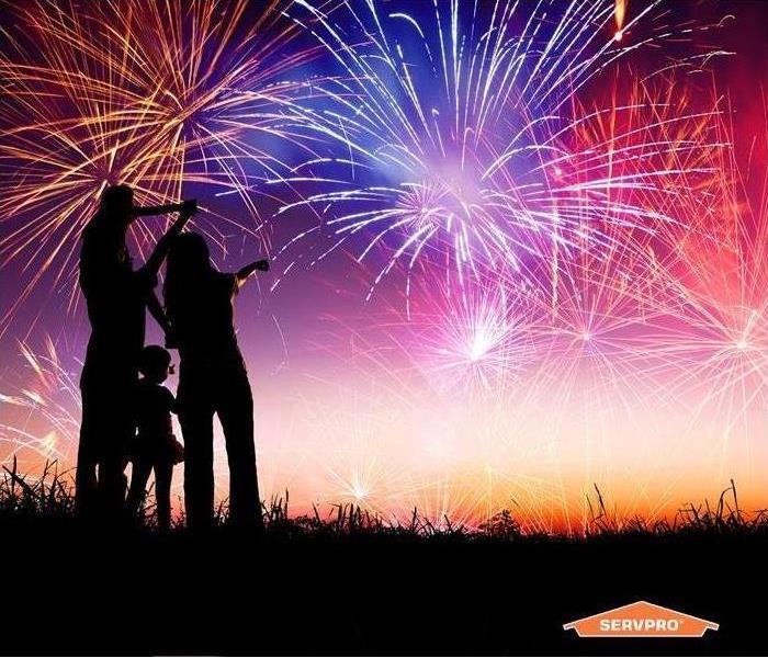 fireworks in the sky with couple